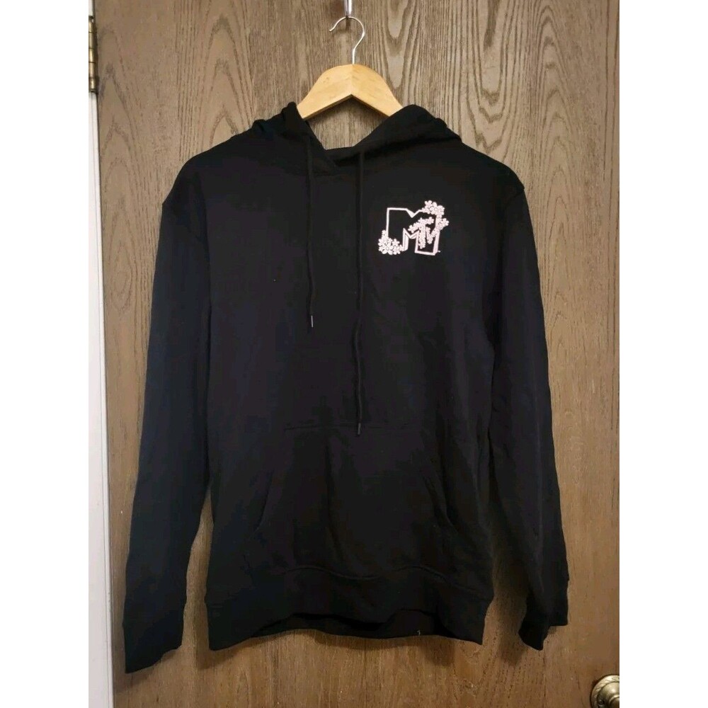 MTV Juniors Black Music Television Skeleton Hoodie Sweatshirt Size Medium